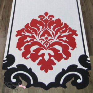 Incorporate timeless elegance into your custom wedding decor with this hand-painted Original Runner featuring intricate damask design details. The bold damask motif, paired with a matching border, creates the perfect statement piece for any wedding. Customizable to match any color scheme, this runner adds a touch of sophistication to your ceremony.