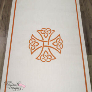 Celebrate your Irish and Celtic heritage with a simple yet elegant design featuring a copper Celtic cross. This custom aisle runner adds a touch of tradition and cultural richness to your wedding, capturing the essence of Irish and Celtic symbolism.